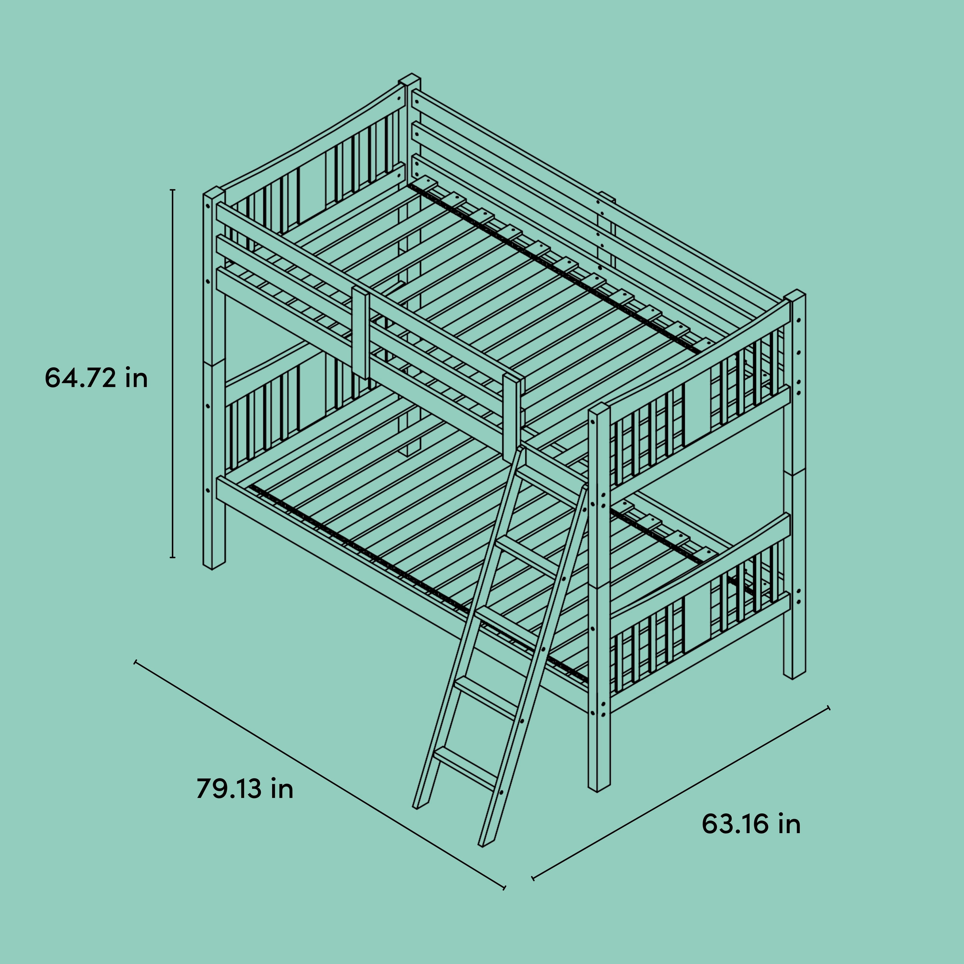 Storkcraft Caribou Twin over Twin Bunk Bed, Black with Natural