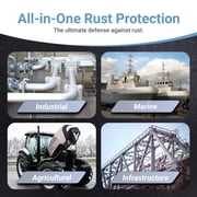 Rust Bullet Industrial - Metallic Gray - Pint - Rust Preventative Coating for Industrial, Marine, Home and Farm Projects, Chip and UV Resistant, Durable Finish