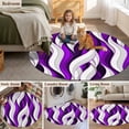 thumbnail image 5 of Purple White Moire Round Area Rug 7 FT, Non Slip Living Room Area Carpet, Modern Abstract Art Washable Soft Circular Rug Non-Shedding Floor Carpet for Bedside Office Play Room Classroom, 5 of 9