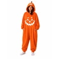 thumbnail image 3 of AHMOMEI Halloween Costume Unisex Pajamas Cozy Pumpkin Onesie Plush Pumpkin Jumpsuit with Hood Festival for Halloween Party and Lounging XXXL, 3 of 5