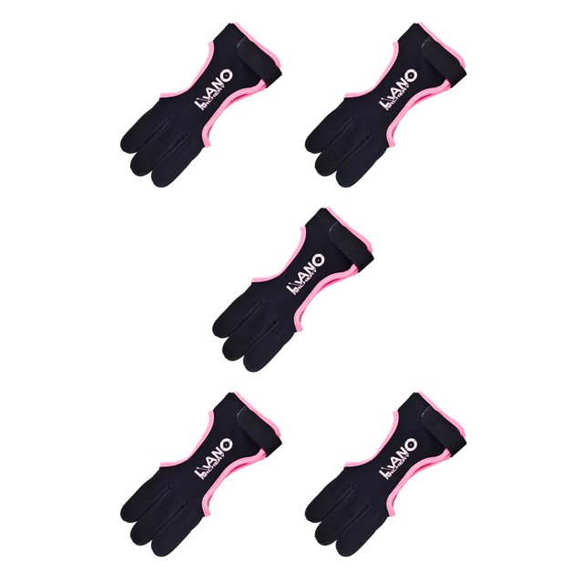 Soidarity Guante de tiro con Accesorios de flecha Protector de tres dedos Colores surtidos Guante de de estructura firme para principiantes Rosado 5Conjunto