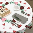 thumbnail image 4 of Valentines Day Round Tablecloth 70 Inch Red and Pink Hearts Eucalyptus Circle Table Cloth Valentine Holiday Table Cover for Party Kitchen Dinner Home Decor, 4 of 7