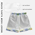 thumbnail image 3 of FORMRS Boys Swim Trunks Quick Dry Mesh Liner Boardshorts Sizes XS-XL, Blue Plaid Lemon, 3 of 7