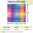 thumbnail image 2 of Colorful Watercolor Stripe Pattern Square Fitted Tablecloth with Elastic Edge,Square Table Cover,Washable Elastic Table Cover for Home Kitchen Party Decor 34"x34", 2 of 6