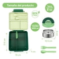 thumbnail image 2 of Lonchera para niño tipo omiebox incluye tarro y cubiertos, bento box c 4 compartimentos modulables de gran capacidad, lunch box con sellado hermético anti-fugas, caja de almuerzo BPA Free, 2 of 9