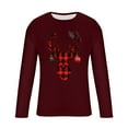 thumbnail image 4 of Visit the JURANMO Store Big and Tall Crew Neck T Shirts for Men Ugly Santa Graphic Long Sleeve Casual Tee Tops Lightweight Loose Fit Fall Tees Christmas Gifts Wine M, 4 of 6