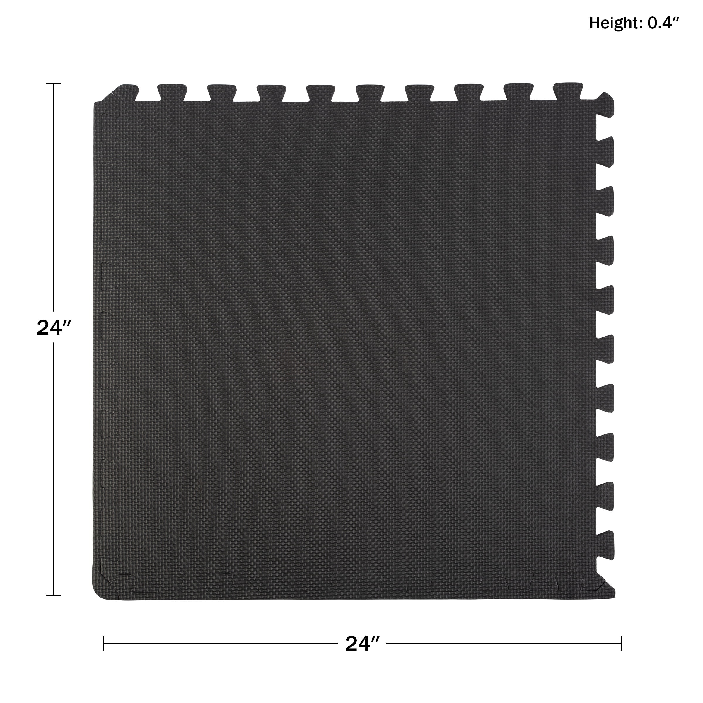 Stalwart 24" x 24" Black Foam Interlocking Floor Mats, 16 Pack