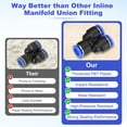 thumbnail image 5 of Uxcell 10-Pack Inline Manifold Union Fitting, Y Splitter 10mm(3/8") OD Plastic Pneumatic Push to Connect Tube Fittings, 5 of 6