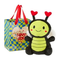 Bee Plush in Love Bug Gift Bag, Yellow, Black, and Blue, 12", Valentine's Day by Way To Celebrate