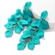 thumbnail image 1 of Pendientes colgantes aro pétalos hojas tropicales Yashi coloridos modernos azul 62750, 1 of 5