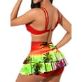 thumbnail image 4 of Txlixc Traje de baño de 2 piezas para mujeres, vestido de bikini de color sólido + falda de hoja de loto Txlixc  moda, 4 of 5