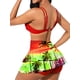 thumbnail image 4 of Txlixc Traje de baño de 2 piezas para mujeres, vestido de bikini de color sólido + falda de hoja de loto Txlixc  moda, 4 of 5