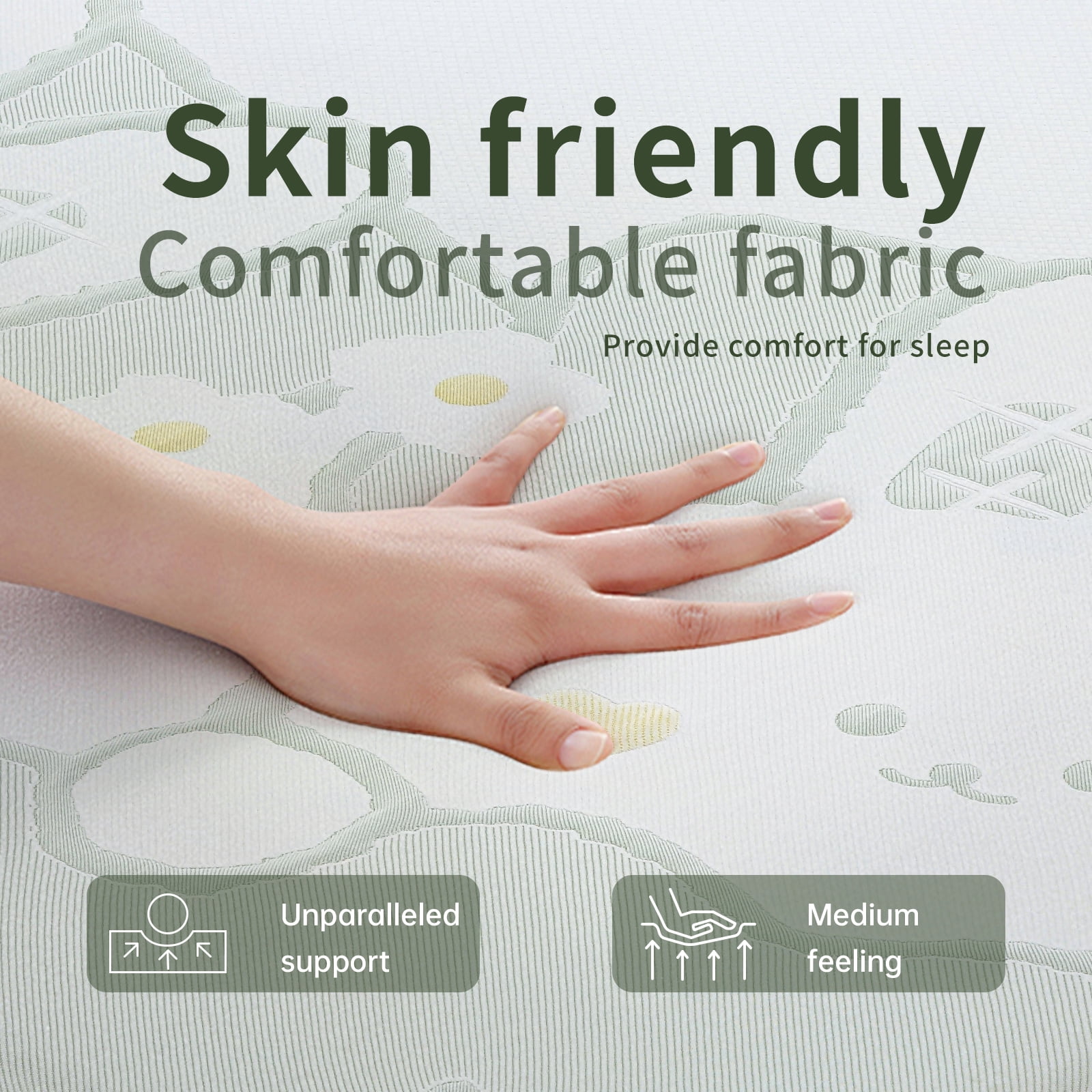 GJQ Twin XL Mattress 5 inch Gel Memory Foam Mattress Medium Firm Mattress with knitted fabric Removeable Cover , Adults