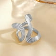 thumbnail image 4 of Rings for Women Adjustable Asymmetrical Wavy Thumb Ring Stainless Steel Jewelry Non Tarnish Gold Silver Anniversary Birthday, 4 of 6