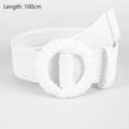 thumbnail image 2 of Dress Handmade Woven Wide PP Grass Pin Buckle Belts Skirt Accessories Girdle Waistband Waist Belt WHITE, 2 of 6