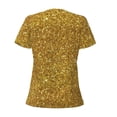 thumbnail image 4 of Naloa Gold Glitter Print T-Shirts Short Sleeve V Neck Tees for Women Fashion Tops Trendy Lightweight Soft Casual Summer Outfits Clothes, 4 of 5