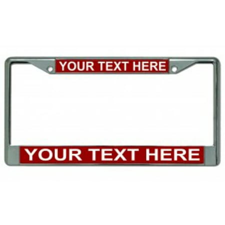 Custom Personalized Red Background Chrome Frame