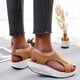 thumbnail image 4 of Zapatos planos de moda para mujer, sandalias informales de tacón de cuña hueca, zapatos de talla grande Wmkox8yii shjk4292, 4 of 6