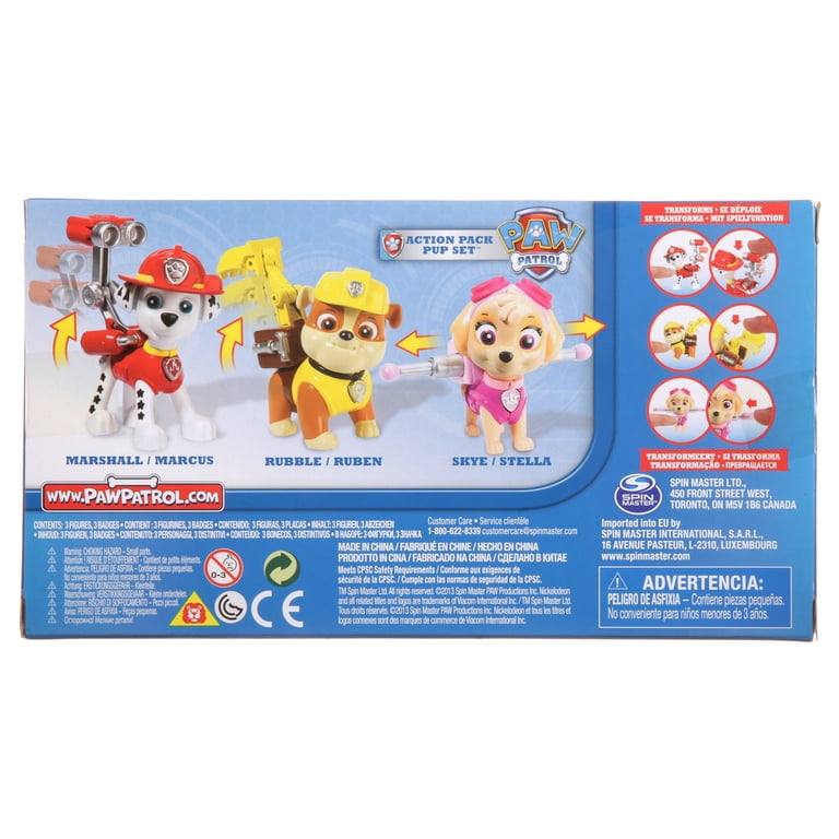 Free Shipping! Paw Patrol Action Pack Pups 3pk Figure Set Marshal