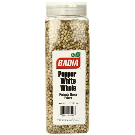 Badia White Pepper Whole, 1.3725 Pound