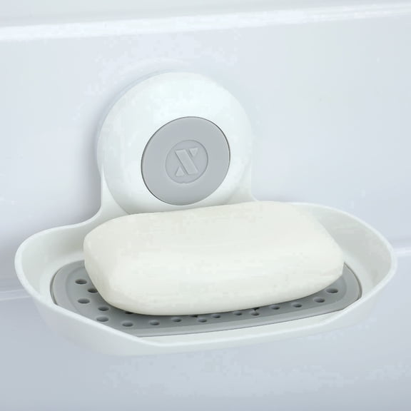 SlipX Solutions Patented Power Lock Suction Cup Soap Saver, Wall Mounted, White