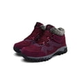 thumbnail image 1 of Avamo Bottines pour Femmes Lacées Bottes de Neige Doublure en Peluche Chaussures de Randonnée Confort Extérieur Randonnée Jujube 8, 1 of 8
