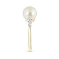 thumbnail image 3 of Angara South Sea Cultured Pearl Ring with Graduated Diamonds in 14K Yellow Gold for Women | June Birthstone Jewelry for Her, 3 of 8