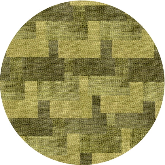Ahgly Company Machine Washable Indoor Round Transitional Oak Brown Area Rugs, 6' Round