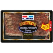 Plumrose Center Cut Cracked Peppercorn Bacon 12 Oz Package