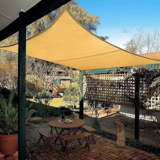 Toldo rectangular de vela de sombra, 90 % resistente a los rayos ultravioleta, malla transpirable, protección solar para jardín, patio, camping, balcón (3 x 5 m)