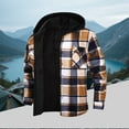 thumbnail image 2 of Wutalume Men's Flannel Button-Up Jacket with Plaid Design, Fleece Lined for Warmth, Chest Pockets for Storage, Casual and Stylish for Daily, Work and Weekend Wear,Ginger S, 2 of 5