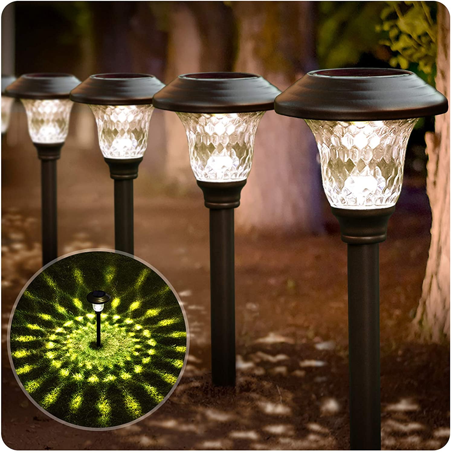 8X LED Solar Lights Garden Outdoor Patio Path Light Pathway Lawn Landscape Lamp 