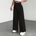 thumbnail image 4 of Women's corduroy trousers with pockets, high-waisted, wide-leg business formal trousers, 4 of 8