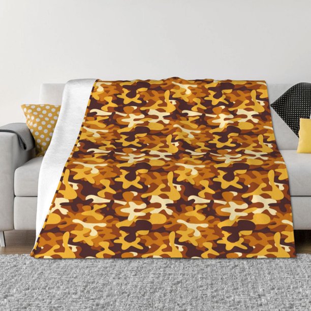 Fotbe Desert Camouflage Manta de Franela con Estampado, Manta Ultrasuave para Cama, Sofá, Auto, Hipoalergénica y Antibolitas-40"x30"