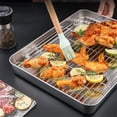 thumbnail image 3 of LEFU for Stainless Steel Baking Pan with Cooling Rack Set - Multi-Size Roasting Tray for Oven Kitchen BBQ Cake Cookies Vegetables - Rust-Proof Dishwasher Safe Bakeware (40x30x5cm), 3 of 10