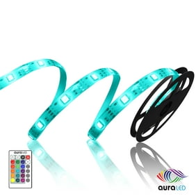 AuraLED Remote-Controlled 6.5 Trimmable RGB LED Strip Light