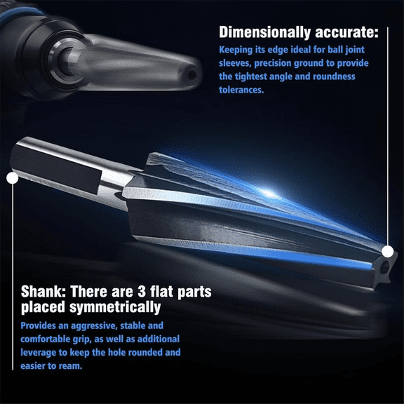 TOP! 10 Degree Ball Joint Tapered Reamer, Reamer for 1-1/2 Inch Foot Taper Fitting Joints Tie Rod