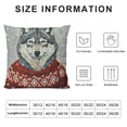 thumbnail image 5 of Husky Throw Pillow Cushion Case  Hand-Drawn Hipster Husky Dog Wearing a Jacquard Sweater on Grungy Background Print, Modern Accent Double-Sided Digital Printing,, Multicolor, 5 of 5