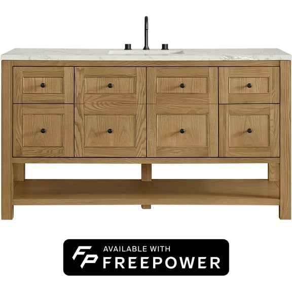 James Martin Vanities 330-V60S-LNO-FVSL Breckenridge 60" Free Standing Single Basin Poplar