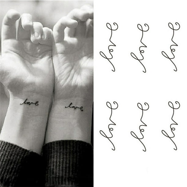 Love Temporary Tattoos Sticker Love Letters Pattern Waterproof Tattoo Body Art Love Temporary Tattoos Sticker Love Letters Pattern Waterproof Tattoo Body Art