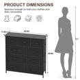 thumbnail image 7 of FDW 9-Drawer Fabric Dresser,Sturdy Storage Tower Dresser for Bedroom with Metal Frame,Clothes Organizer Easy-Pull Fabric Bins for Bedroom,Closet,Black, 7 of 7