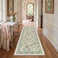 thumbnail image 2 of GENIMO 2'x7' Runner Rug, Washable Non Slip Soft Floral Hallway Runner for Kitchen Entryway Laundry Room, Sage Green, 2 of 6