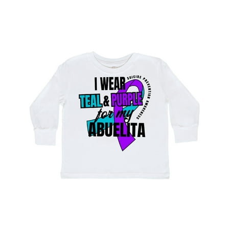 

Inktastic Suicide Prevention I Wear Teal and Purple for My Abuelita Gift Toddler Boy or Toddler Girl Long Sleeve T-Shirt