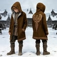 thumbnail image 2 of Gyexs Christian Hoodies for Kids Norse Mythology Hooded Cloak Halloween Themed Party Wear Brown 2-3 Years, 2 of 7