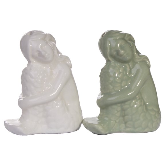 3.5 Inch Ceramic Mermaid Salt & Pepper Shaker Set