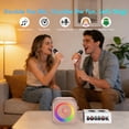 thumbnail image 6 of BONAOK Mini Karaoke Machine for Kids, Portable Bluetooth Karaoke Speaker with 2 Wireless Microphones for Girls Boys Family Home Party, Rose Gold, 6 of 8
