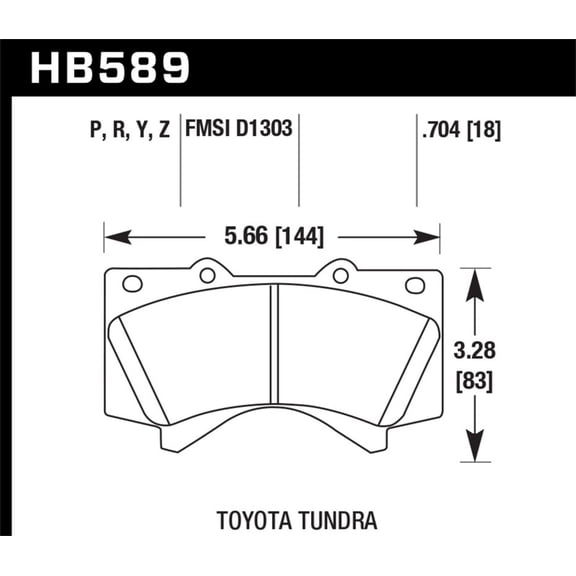 Hawk Performance HB589N.704 HP Plus Disc Brake Pad Fits select: 2007-2016,2018-2019 TOYOTA TUNDRA