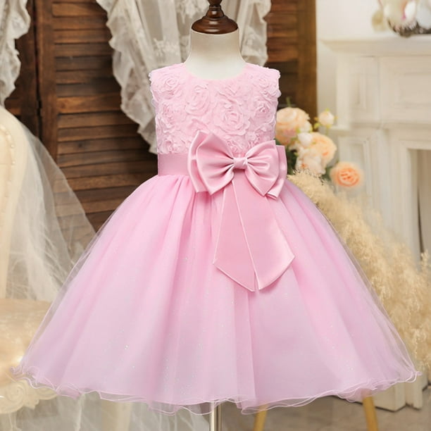 Bebe nina vestido bordado ninos vestidos 1er cumpleanos fiesta bautizo princesa tul flor para boda 1 5y
