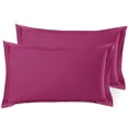 thumbnail image 2 of (2 pack) Nestl Pillow Sham Set of 2, Premium 1800 Series Double Brushed Bed Pillow Cases, Magenta, King 20" X 36", 2 of 6