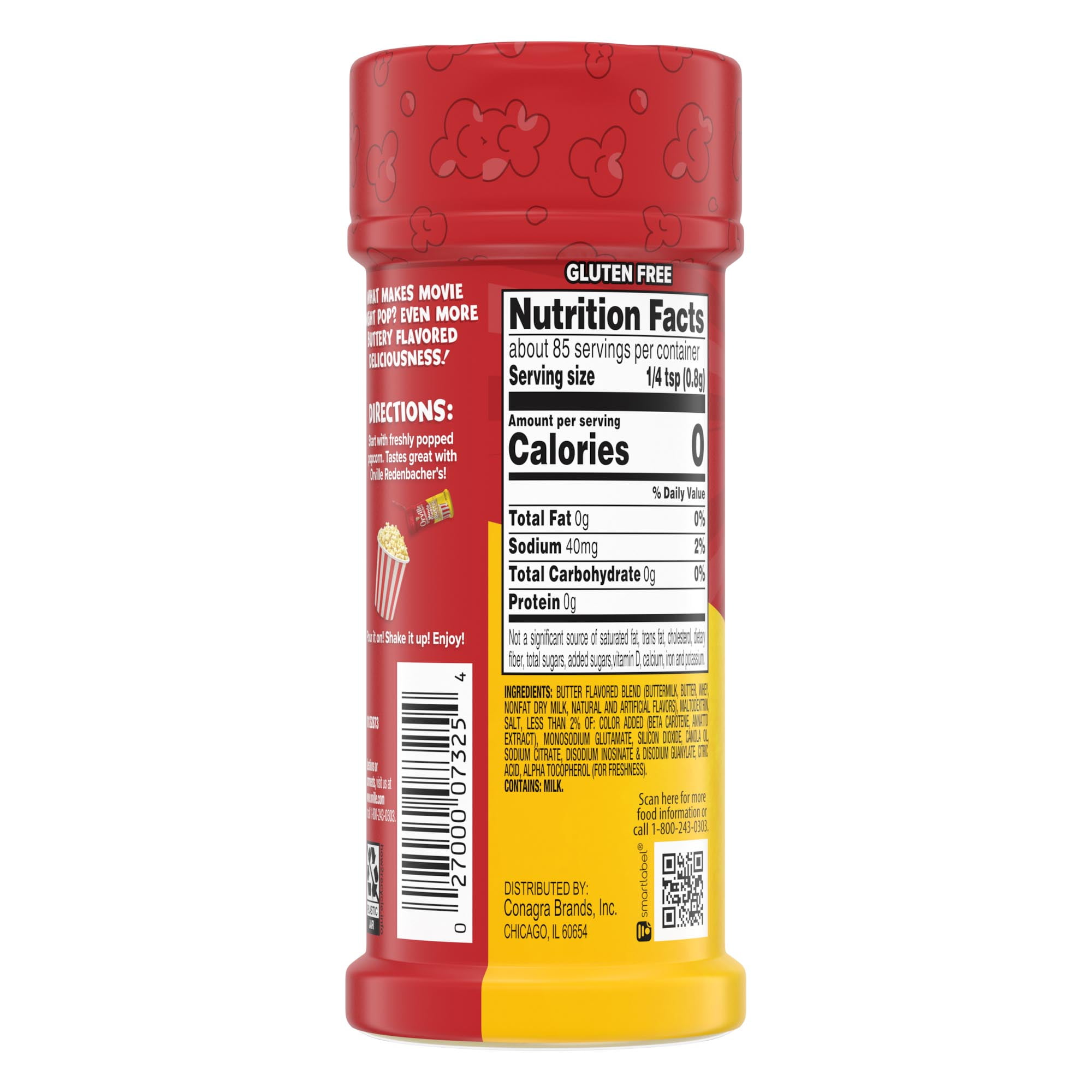 Orville Redenbacher's Movie Theater Butter Popcorn Seasoning, 2.4 oz-Pack of 4